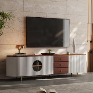 Raw Wood TV Stand Fits TVs up to 42 to 75 in. with Drawers