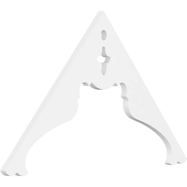 Ekena Millwork 1 in. x 36 in. x 21 in. (14/12) Pitch Heath Gable Pediment Architectural Grade PVC Moulding