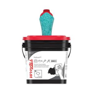 Power Clean ProScrub Green 9.5 in. x 12 in. Citrus Scent Pre-Saturated Cleaning Wipes (75 Per Bucket) (6-Pack)