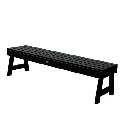 Weatherly 60 in. 2-Person Black Recycled Plastic Outdoor Picnic Bench