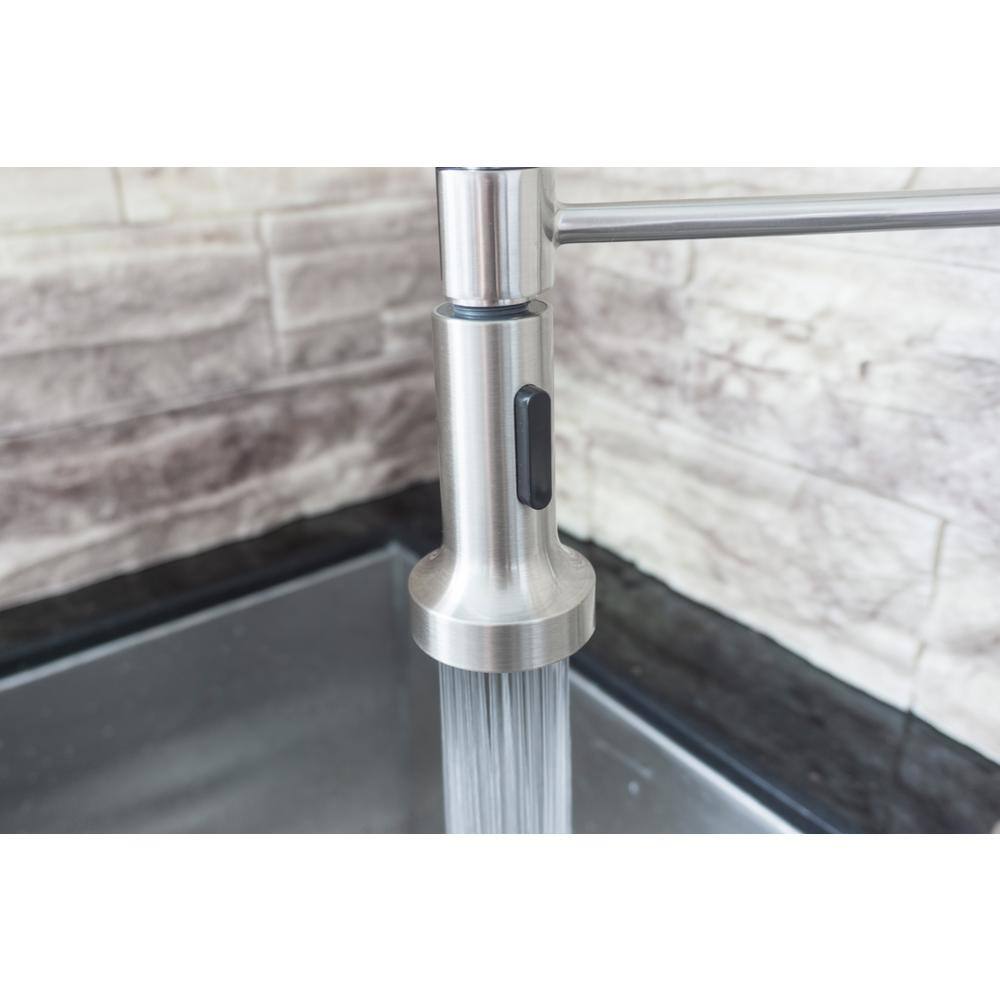 Brushed Nickel Single Handle Pull-Out Kitchen Faucet