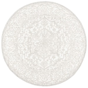 Trace Ivory/Natural 6 ft. x 6 ft. High-Low Round Area Rug