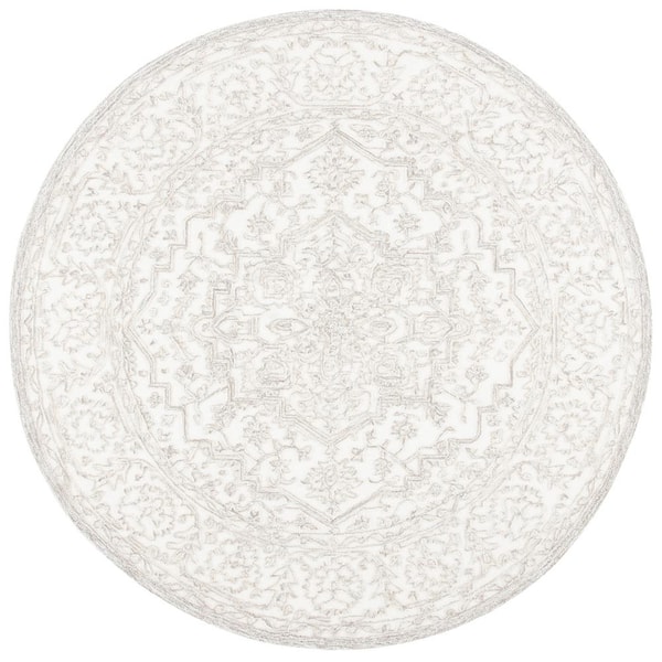 SAFAVIEH Trace Ivory/Natural 6 ft. x 6 ft. High-Low Round Area Rug ...