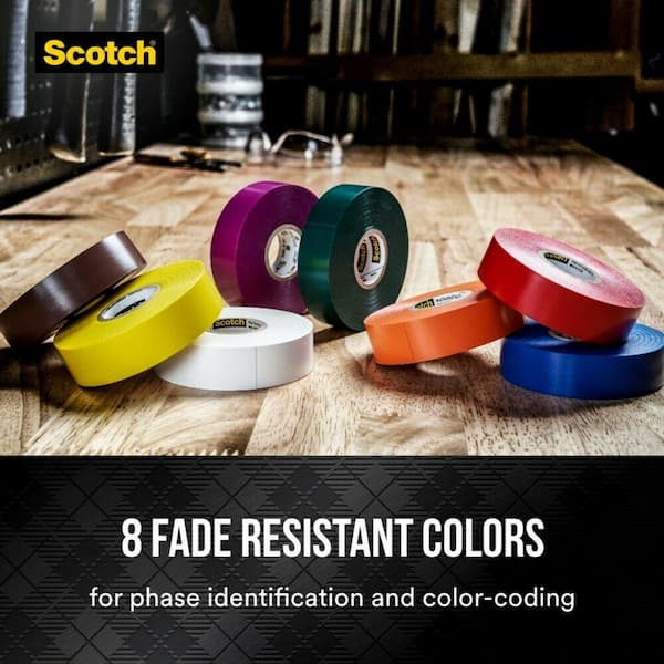 Scotch Vinyl Color Coding Electrical Tape 35, 3/4 x 66' Blue
