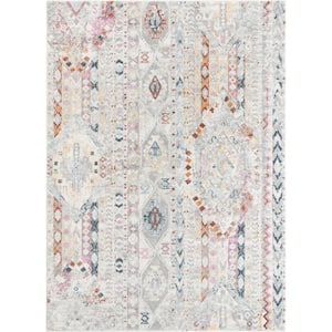 Rodeo Otero Ivory Bohemian Aztec 5 ft. 3 in. x 7 ft. 3 in. Area Rug