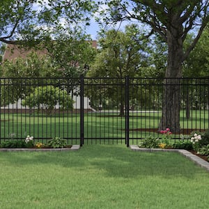 Natural Reflections 6 ft. x 8 ft. Black Aluminum Heavy-Duty Fence Panel