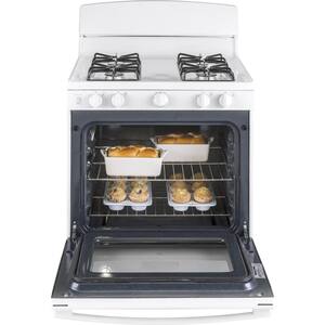 30 in. 4 Burner Freestanding Gas Range in White with Standard Cooking