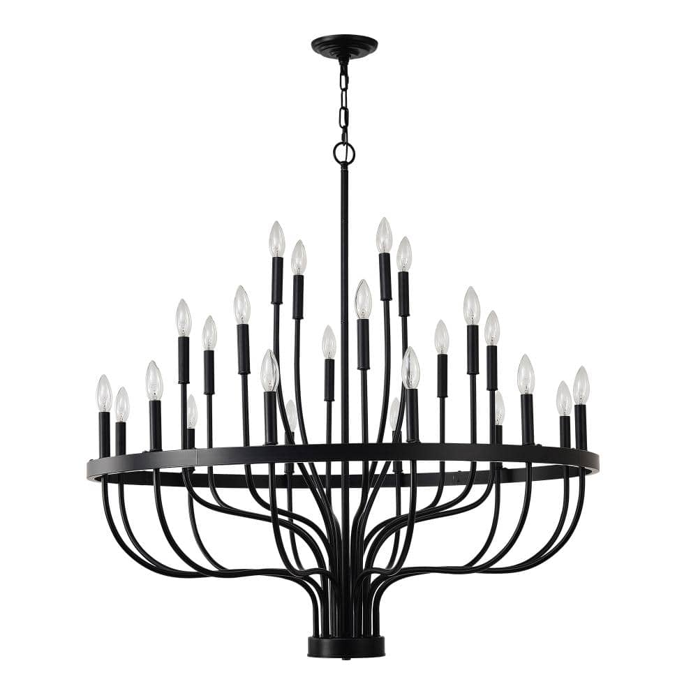 39.4 in. 24-Light Black Island Candlestick Chandelier Light for Living Room Dining Room Foyer price history on PriceWatchPro