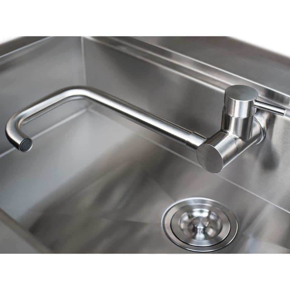 Slate Gray Aluminum Outdoor Kitchen Sink Cabinet with Stainless Steel Faucet