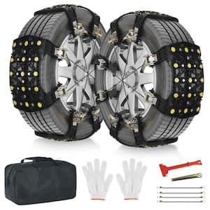 8-Pack TPU Tire Snow Chains Anti Slip Tire Chains for Tire Width 7 in. -11 in. Tire Snow Security Chains for Cars Black