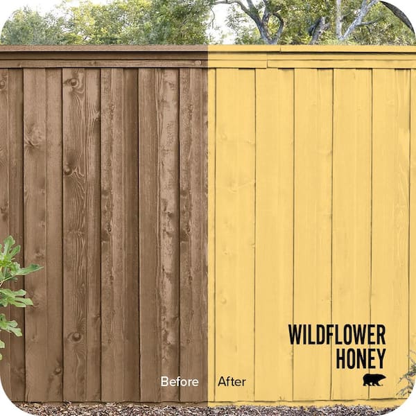 5 gal. #350B-6 Wildflower Honey Solid Color House and Fence Exterior Wood Stain