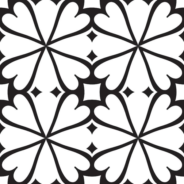 MI ALMA Black B45 8 in. x 8 in. Vinyl Peel and Stick Tile (24-Tiles, 10.67 sq. ft. /Pack)
