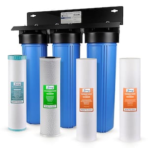 3-Stage Iron and Manganese Reducing Whole House Water Filtration System with an Extra Sediment Filter