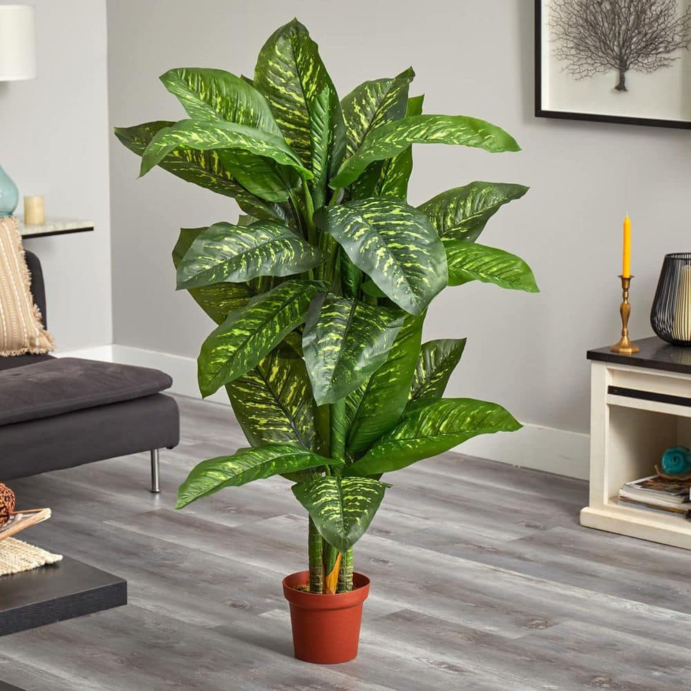 57 in. Artificial Green Indoor/Outdoor Dieffenbachia Plant, Faux Decorative Accent, Large Lush Green Display price history on PriceWatchPro