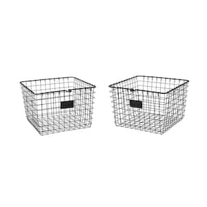 Spectrum Scoop 13 in. D x 12 in. W x 8 in. H Medium Industrial Gray Steel  Wire Storage Bin Basket Organizer 98976 - The Home Depot