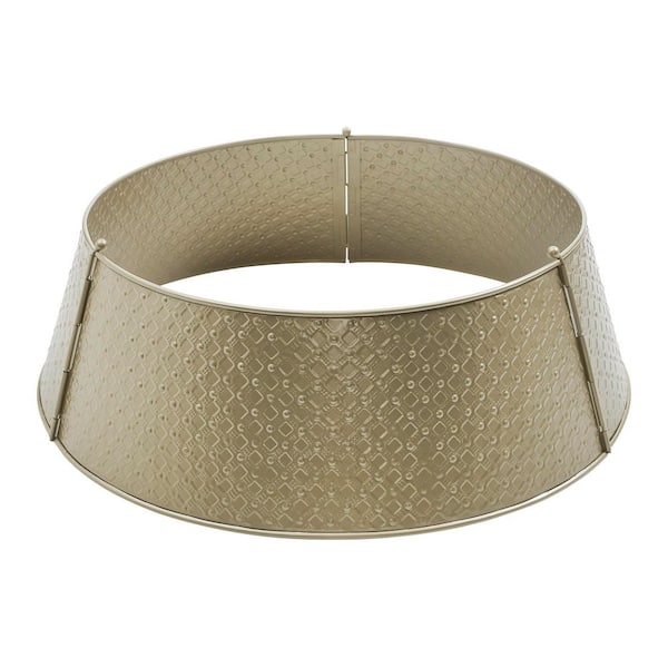 Lattice 24 in. D Antique Gold Metal Tree Collar