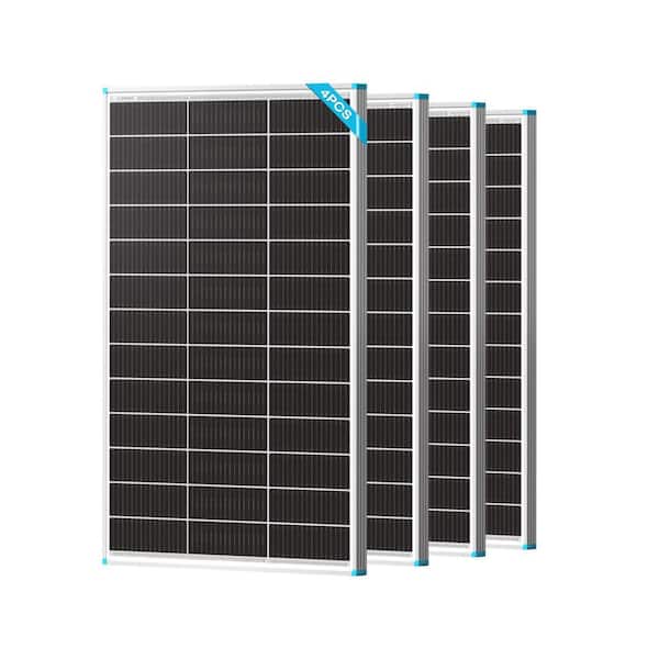4PCS Bifacial 100-Watt N-Type 16BB Monocrystalline Solar Panel 400W Backup Power Double-Side High-Efficiency PV Module