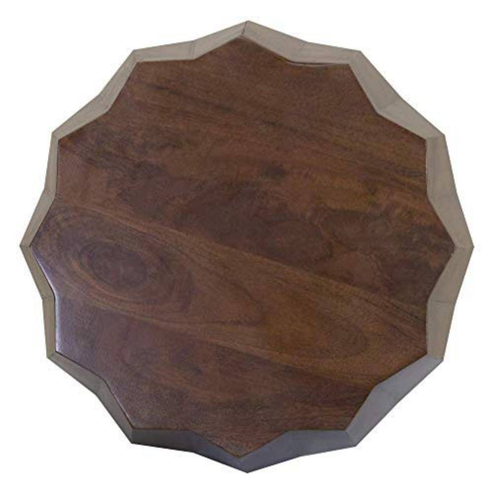 16.4 in. Dark Brown Specialty Wood End Table - thumbnail 2