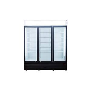 GDM series 72 in. W 56.5 cu. ft. Commercial Refrigerator Reach In Merchandiser Cooler with Three Glass Doors in White