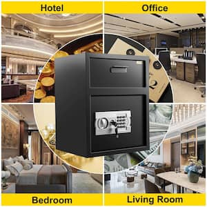 Digital Safe Box 1.7 cu. ft. Carbon Steel Electronic Code Lock Safe with Deposit Slot Safe Box for Home Hotel and Office