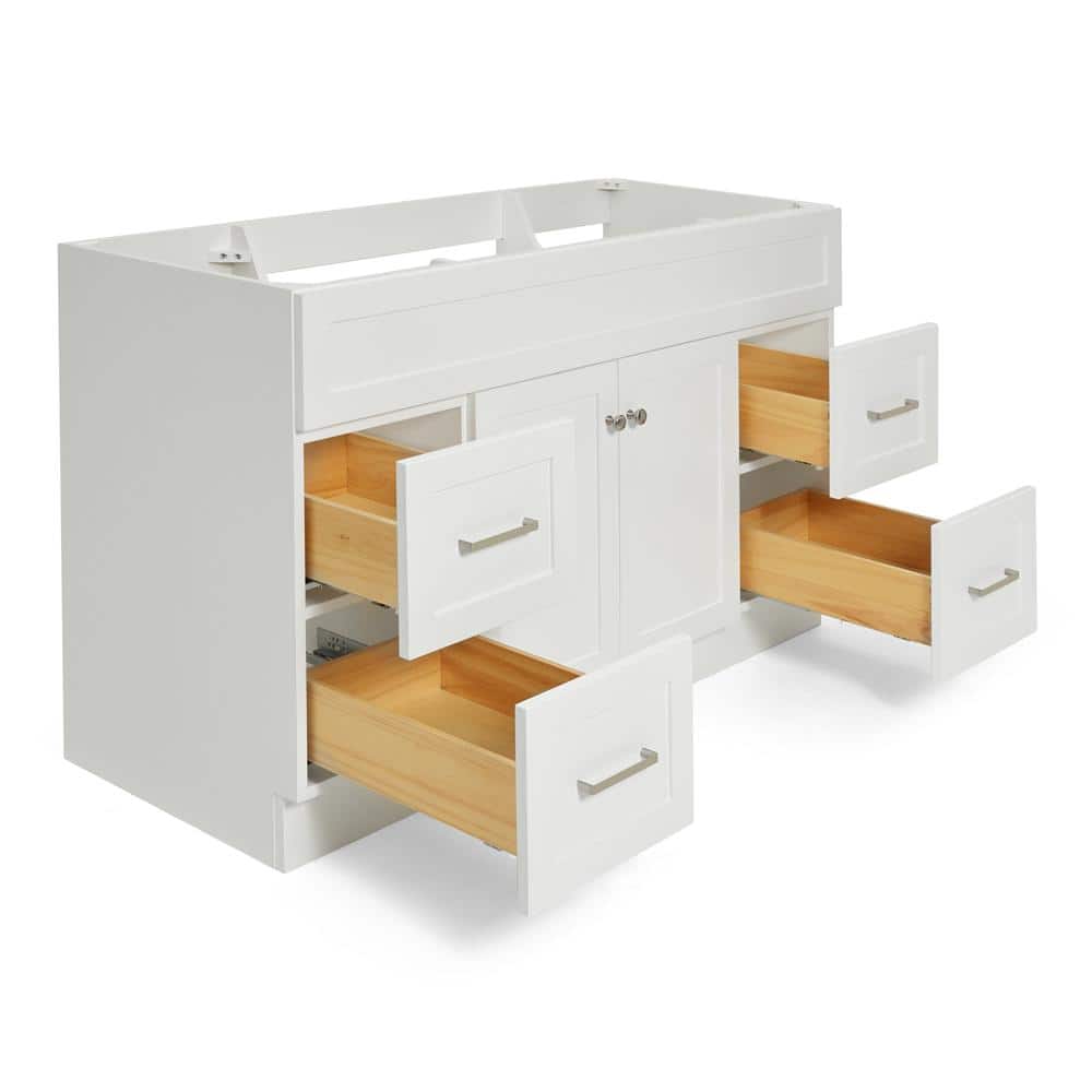 Hamlet 54" White Wood Freestanding Vanity Cabinet