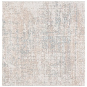 Adirondack Beige/Slate 8 ft. x 8 ft. Square Abstract Area Rug