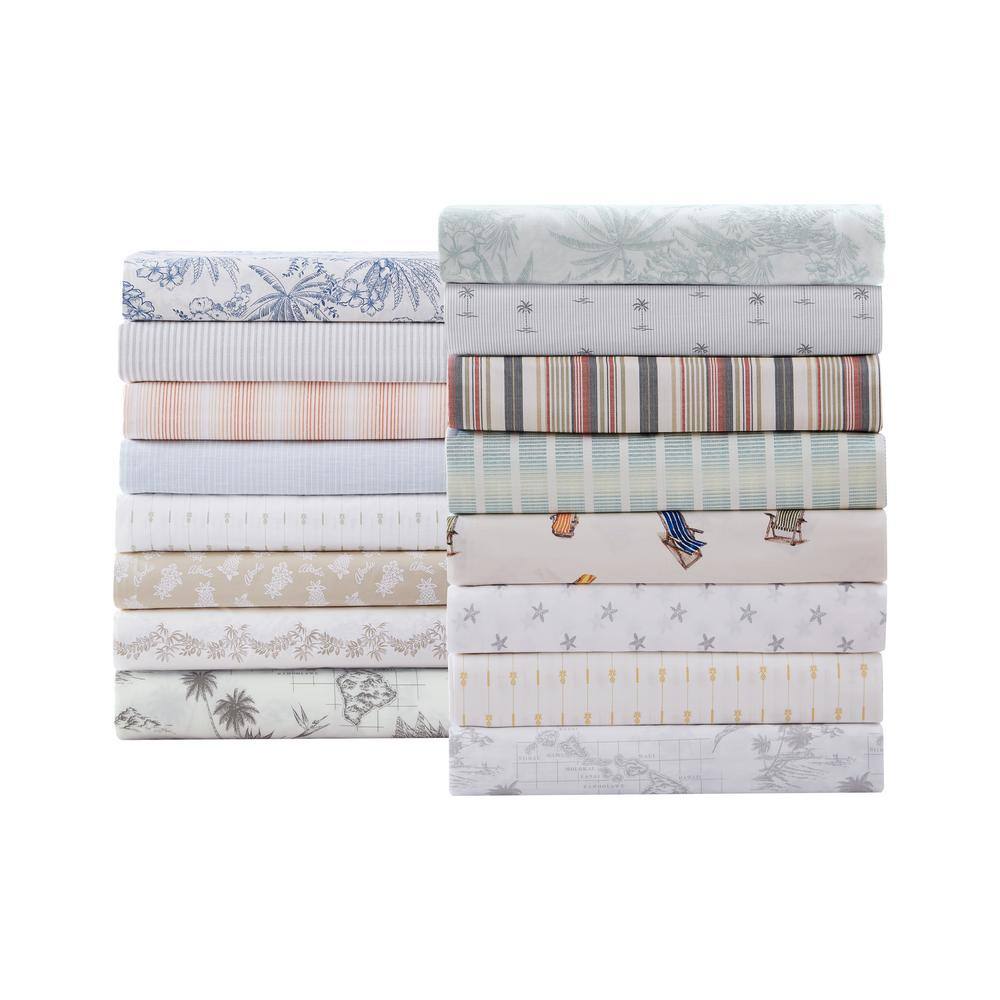 Vintage Map Print White Cotton Queen Sheet Set