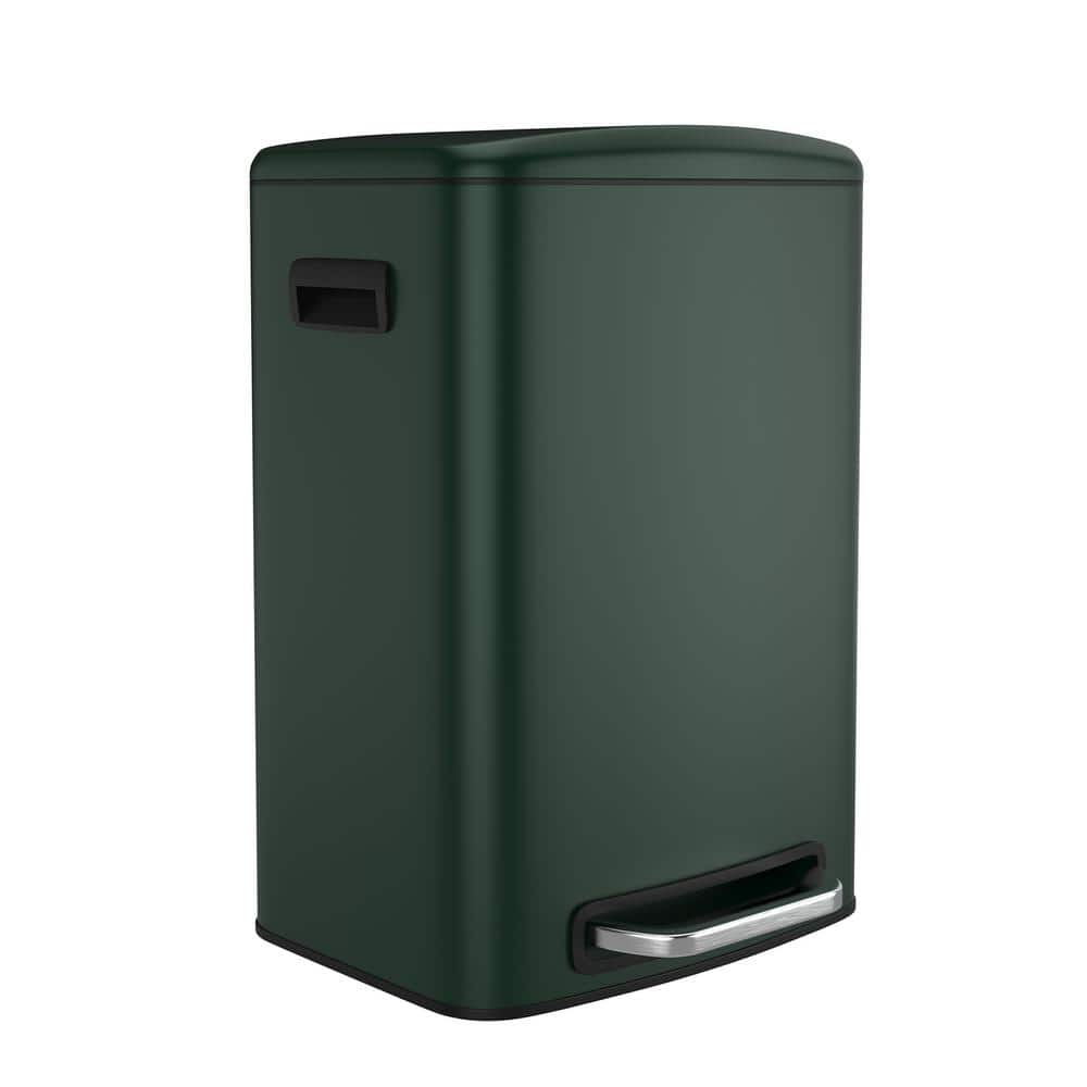 Reviews for Huluwat 13 Gal. Green Metal Household Trash Can, Foot Pedal