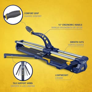 24 in. Slimline Manual Tile Cutter with Steel Blade and Adjustable Tungsten-carbide 7/8 in. Scoring Wheel