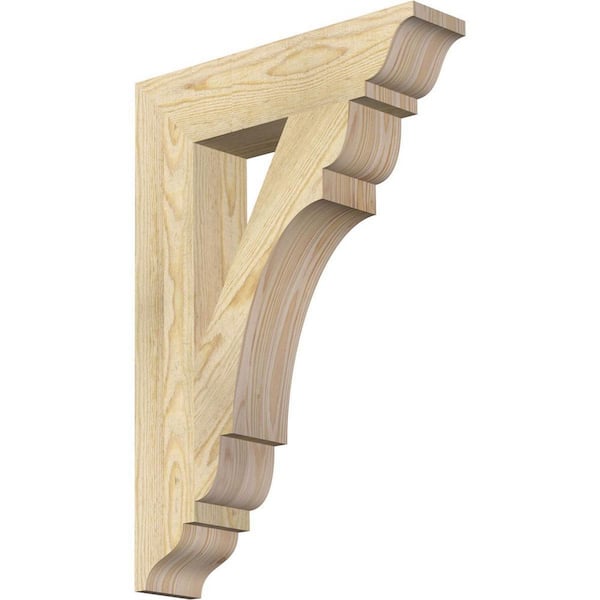 Ekena Millwork 4 in. x 26 in. x 18 in. Douglas Fir Olympic Traditional Rough Sawn Bracket