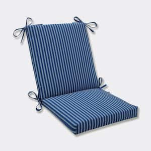 Stripe Outdoor/Indoor 18 in. W x 3 in. H Deep Seat, 1 Piece Chair Cushion and Square Corners in Blue/White Resprt Stripe