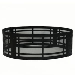 36 in. Metal Wood Burning Outdoor Fire Pit Ring Round Lattice Campfire Ring for Outdoor Camping