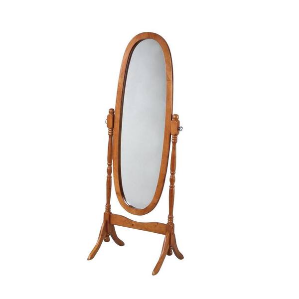 Powell Company 59.25 in. x 22.5 in. Oak Wood Framed Cheval Mirror