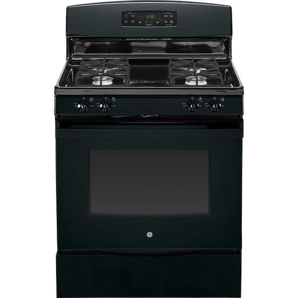 GE 5.0 cu. ft. Gas Range with Self-Cleaning Oven in Black