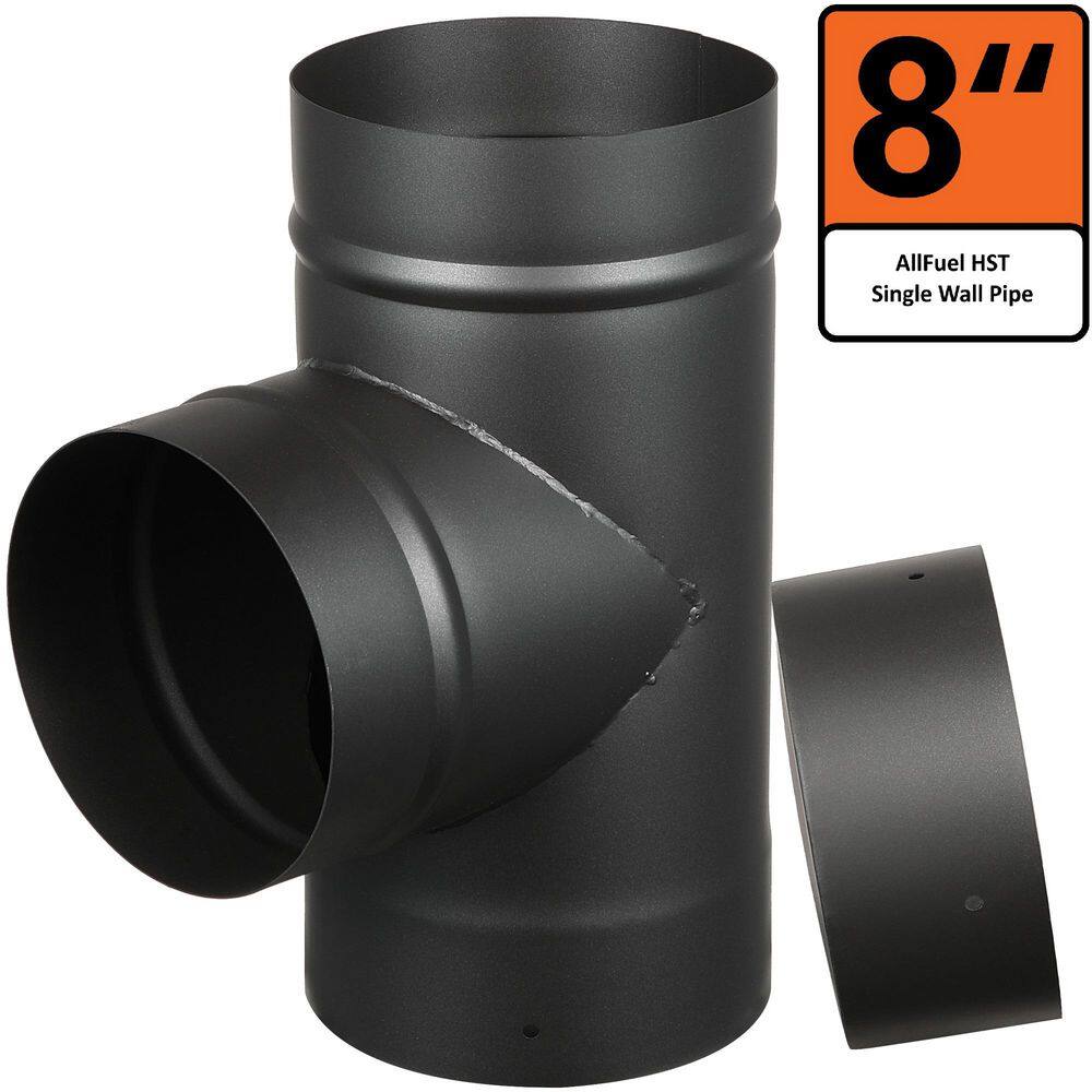 AllFuel 8 in. x 12 in. Single Wall Black Chimney Pipe Tee price history on PriceWatchPro