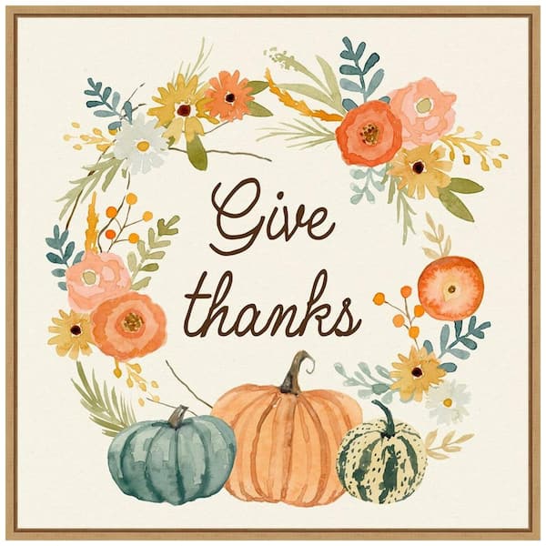Amanti Art 22 in. Harvest Home I Fall/Thanksgiving Framed Canvas Box Wall Art