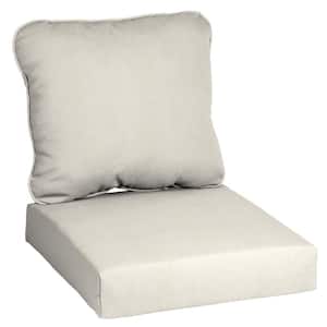 24 in. x 24 in. CushionGuard Two Piece Deep Seating Outdoor Lounge Chair Cushion in Almond Biscotti