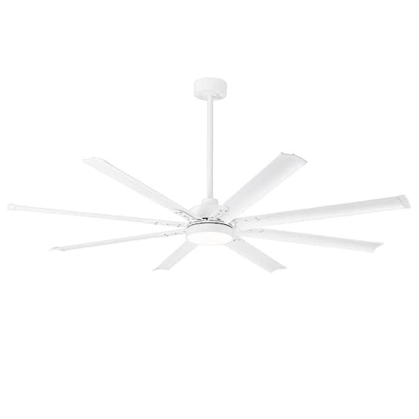 Gabriel 6 ft. Indoor White Ceiling Fan with 3-Color-Temperature LED Light with Remote Included