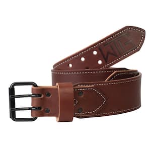 Medium/Large 2-1/2 in. Leather Belt Leather Brown