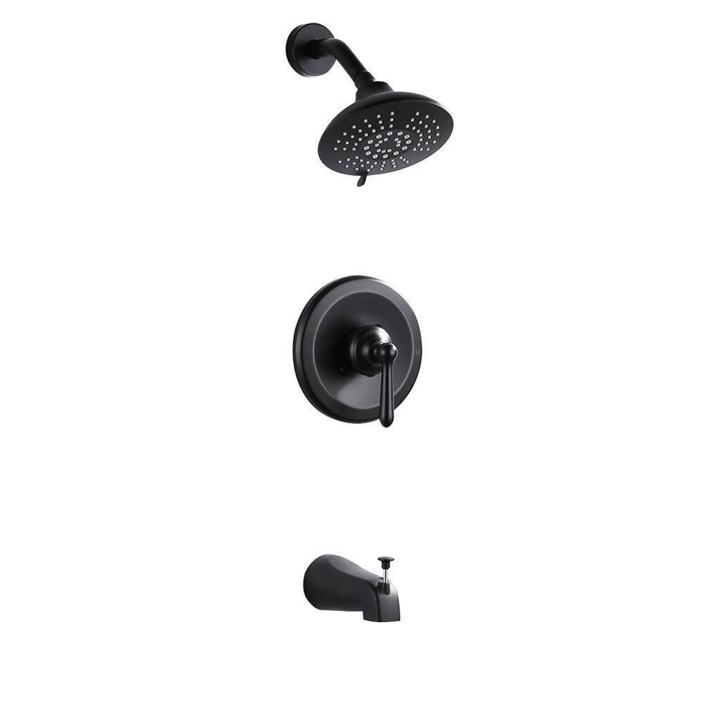 Single Handle Round 5-Spray Tub and Shower Faucet 2.2 GPM in. Matte Black Valve Included price history on PriceWatchPro