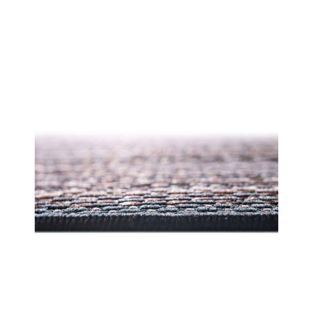 2'2" x 6' Black and Brown Synthetic Stripe Runner Rug