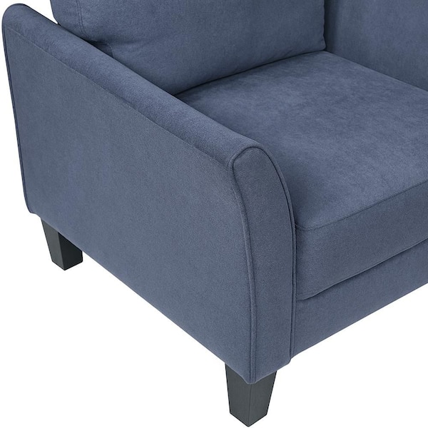Lazzara Tesoro 78.5 in. W Flared Arm Textured Fabric Rectangle