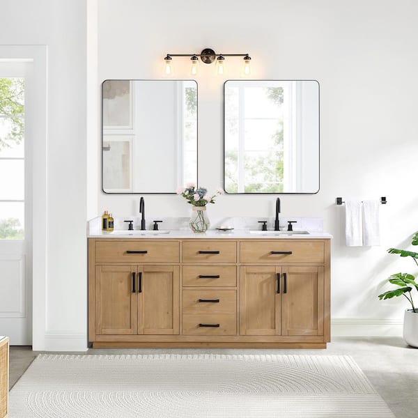 Altair Gavino 72 in. W x 22 in. D x 34 in. H Bath Vanity in Light