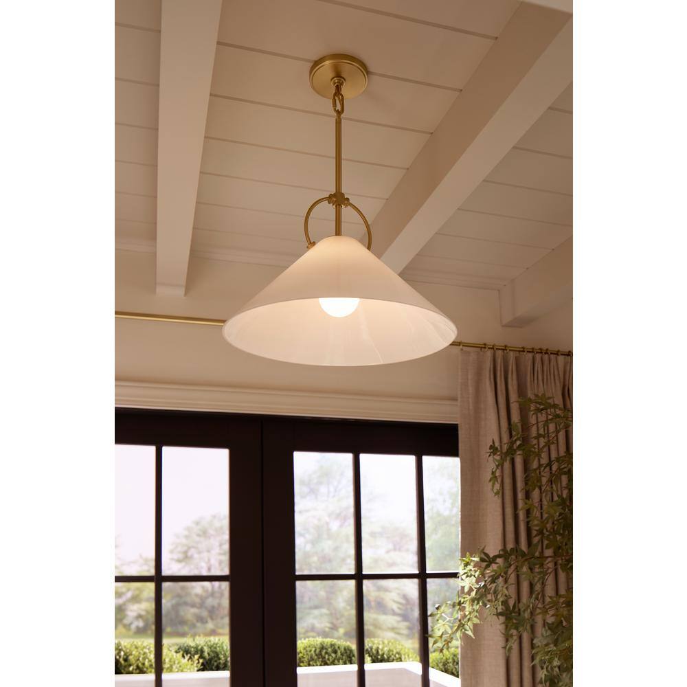 Kernen Matte Black 14" Glass LED Pendant Light