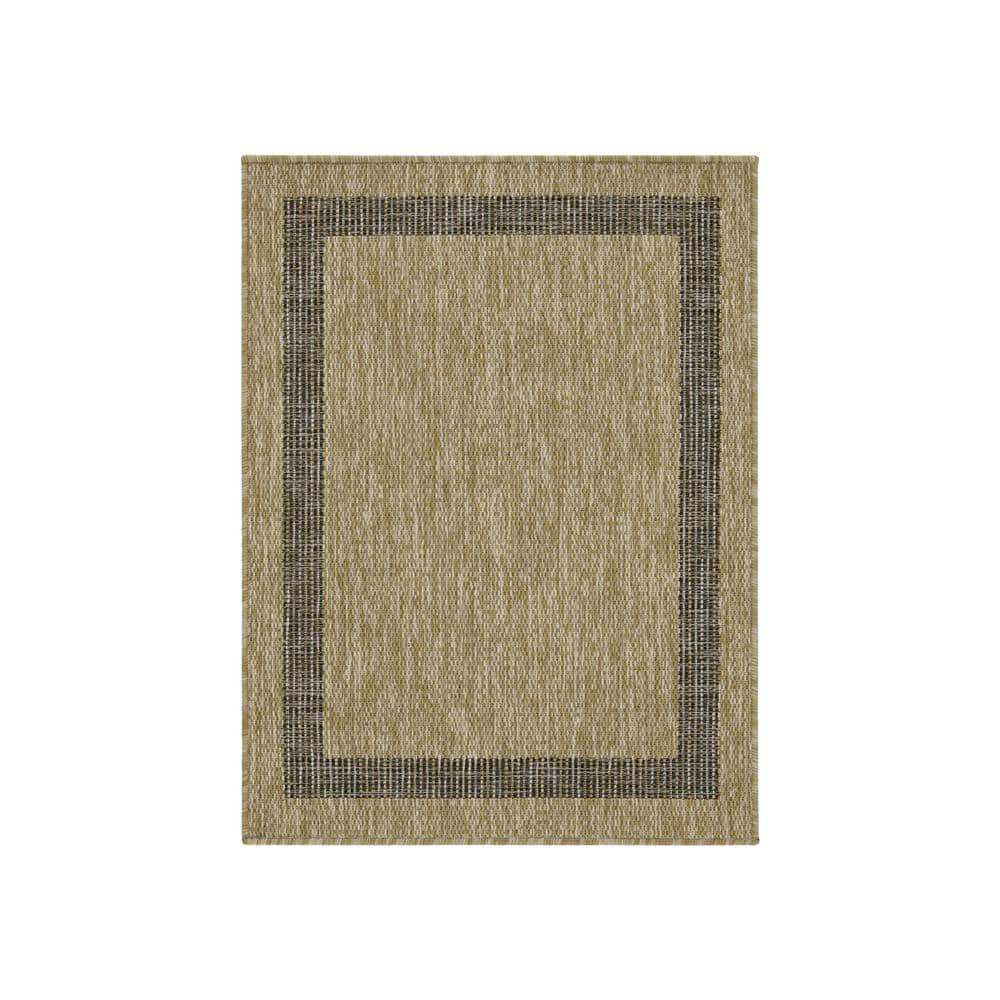 PLAYA RUG Azelia Jute and Black 2 ft. x 3 ft. Indoor/Outdoor Area Rug ...