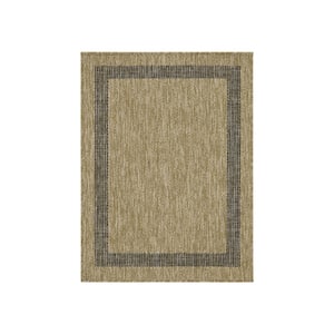 Azelia Jute and Black 2 ft. x 3 ft. Indoor/Outdoor Area Rug