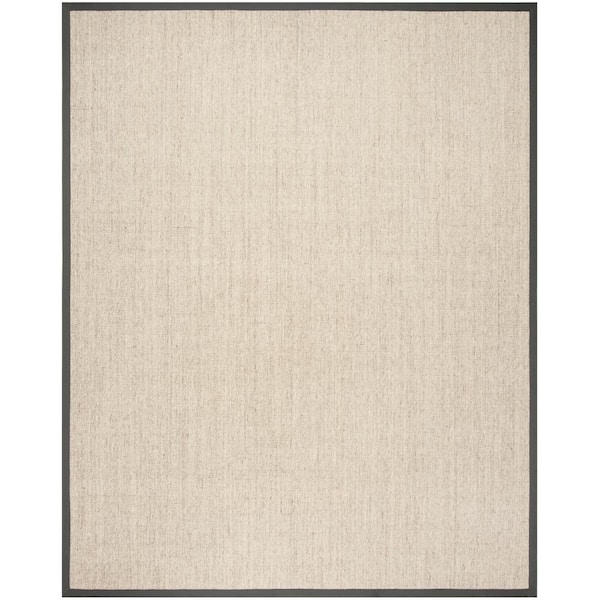 SAFAVIEH Natural Fiber Marble/Gray 11 ft. x 15 ft. Border Woven Area Rug