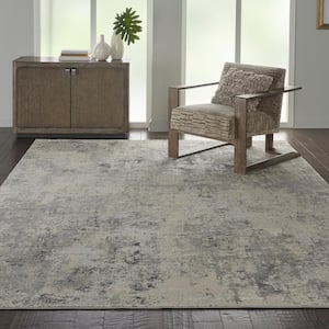 Rustic Textures Grey/Beige 9 ft. x 13 ft. Abstract Contemporary Area Rug