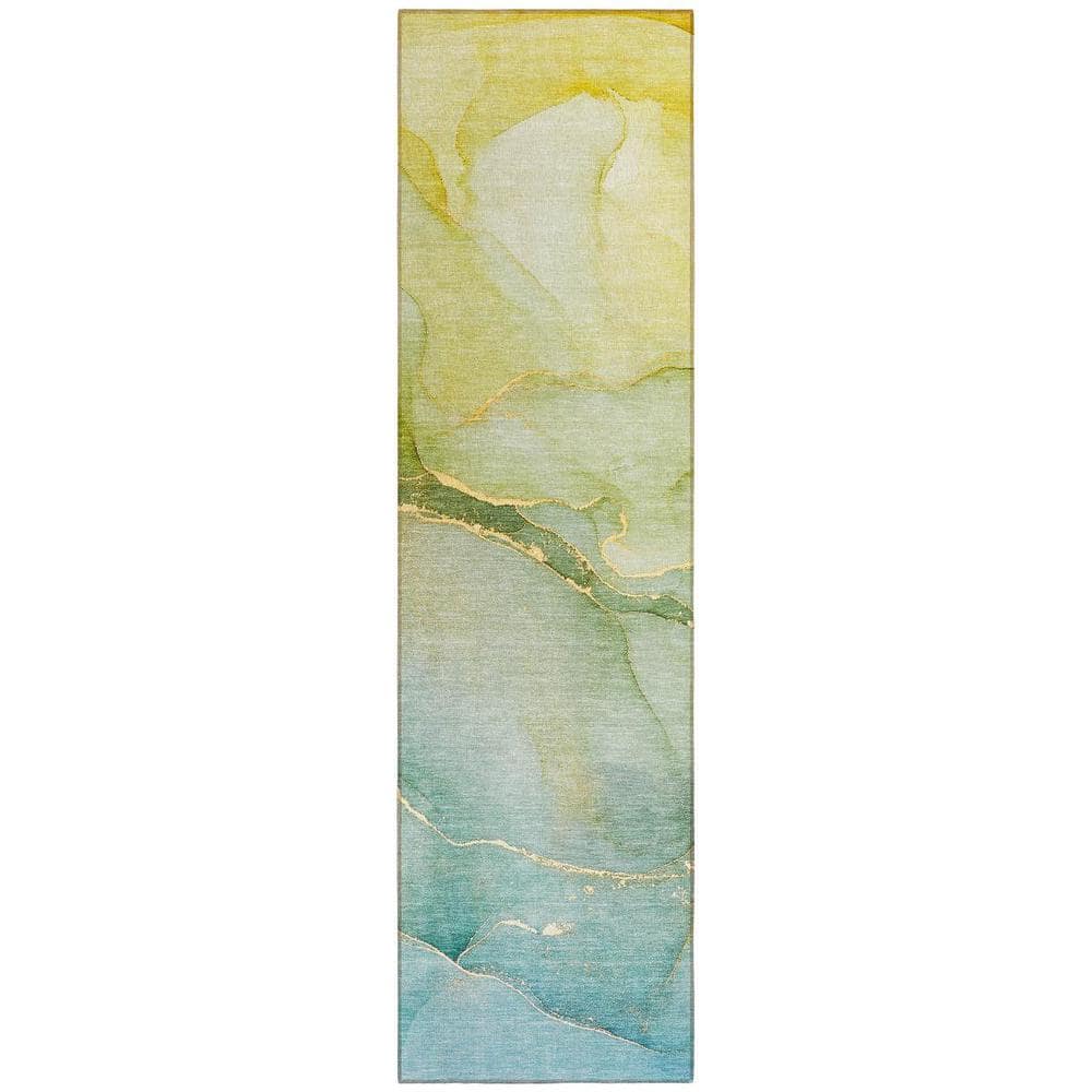 Green 2 ft. x 8 ft. Abstract Indoor / Outdoor Area Rug price history on PriceWatchPro