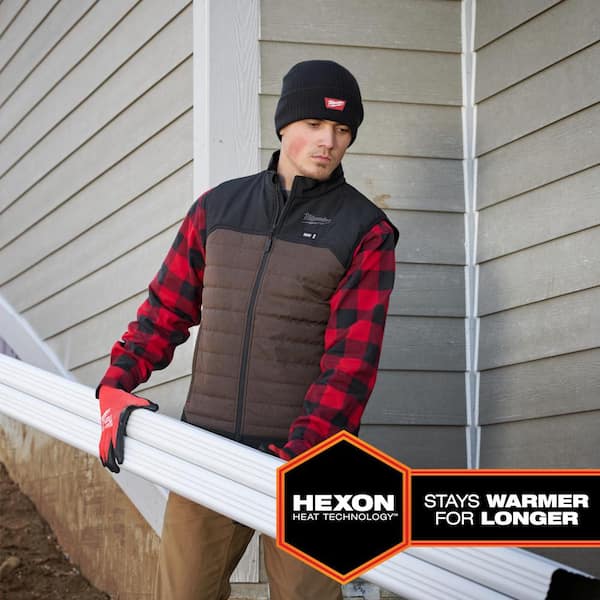 Milwaukee Men's 2X-Large M12 12V Lithium-Ion Cordless AXIS Brown Heated Vest Kit with (1) 2.0 Ah Battery and Charger